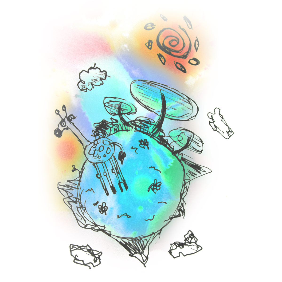 Vale Pre-School - Ink Colour Wash